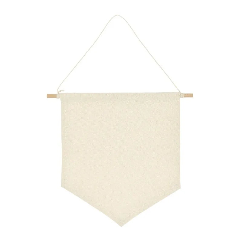 bannière toile vierge beige claire minimaliste 20cm 17.5cm affichage événement publicité promotionnelle