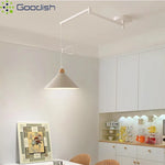 lampe suspendue moderne blanc noir flux lumineux led interrupteur bouton decoration chambre coucher