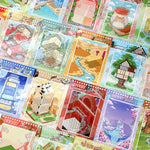 livre stickers 3d dessin animé coloré stickers autocollants motifs animaux urbains naturels spiral bleu