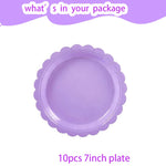 vaisselle jetable violet pastel assiettes gobelets serviettes nappe festive anniversaire mariage baptême