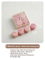 bougies parfumées rose fleur aromathérapie élégantes mariage cadeau femme anniversaire saint valentin