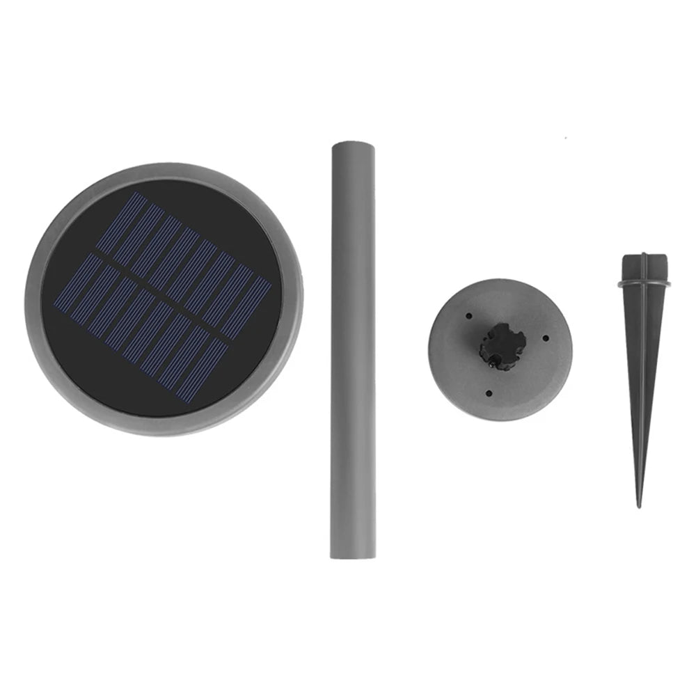 lampe solaire gris moderne panneau solaire tringle assemblée extérieure jardin étanche led brillante