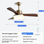 ventilateur marron cuivre moderne led télécommande certification rohs ccc fcc ab