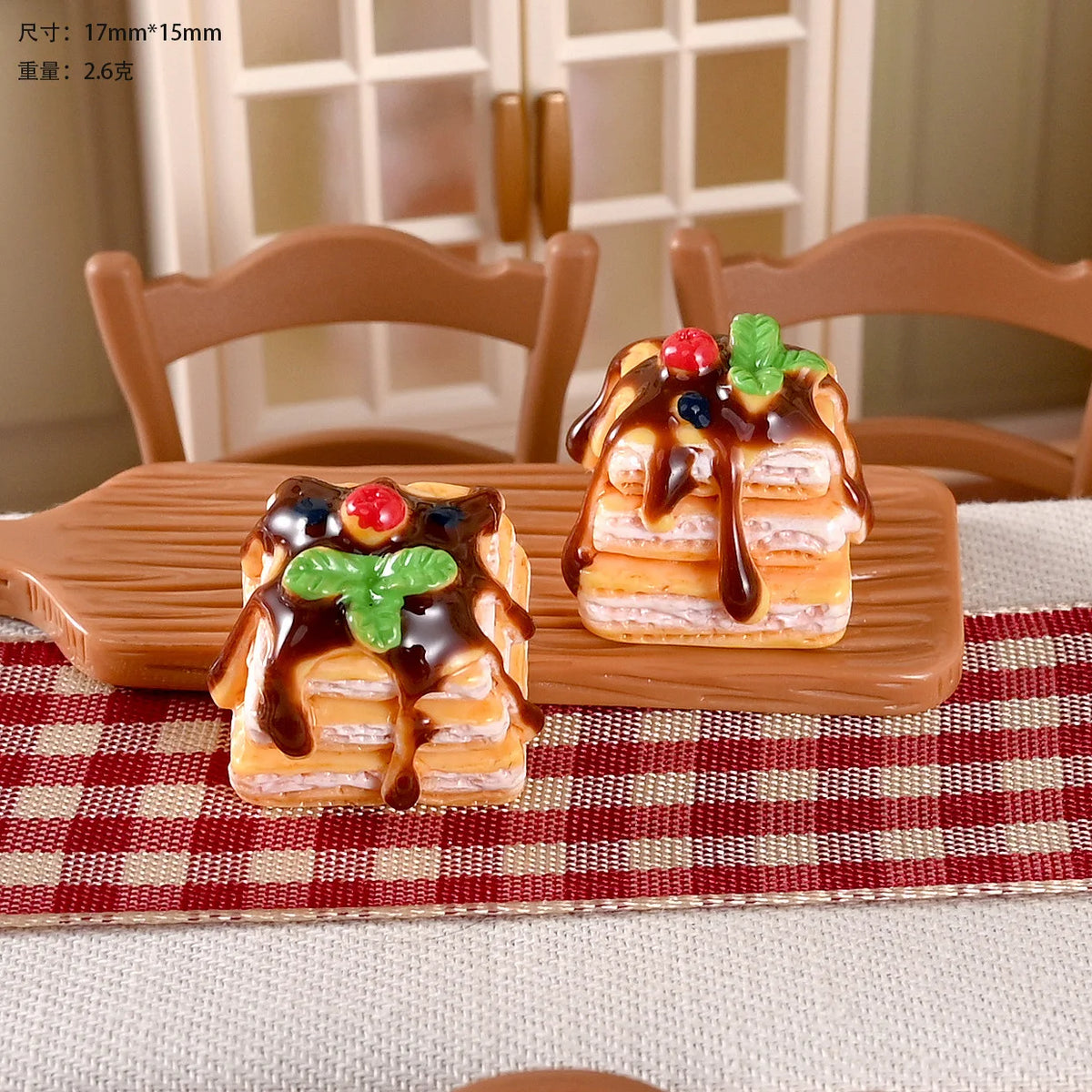 mini gâteaux dessert résine fruits détails fins maison poupée décor accessoire variés couleurs blanc