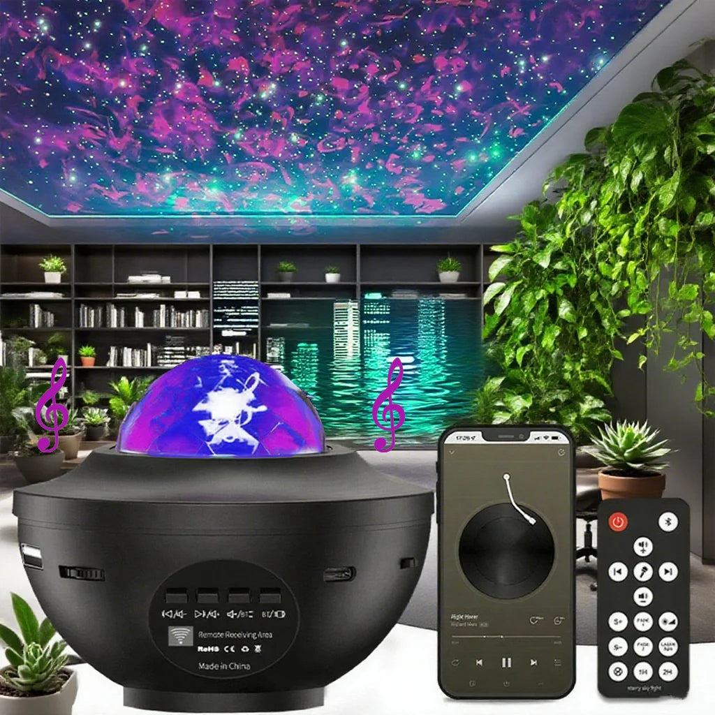 projecteur led noir transparent effet bulle moderne câble usb télécommande