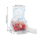 boîtes bonbons ours transparentes rose clair contemporaines mignonnes coeurs rouges blancs oranges mariage snacks