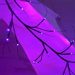 décoration halloween branches lumineuses led noires 48 ampoules usb naturel