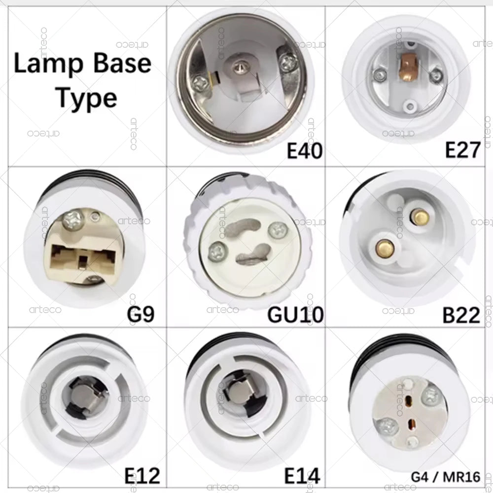adaptateurs led e27 e40 b22 gu10 e12 e14 mr16 g9 blanc modernes opaques