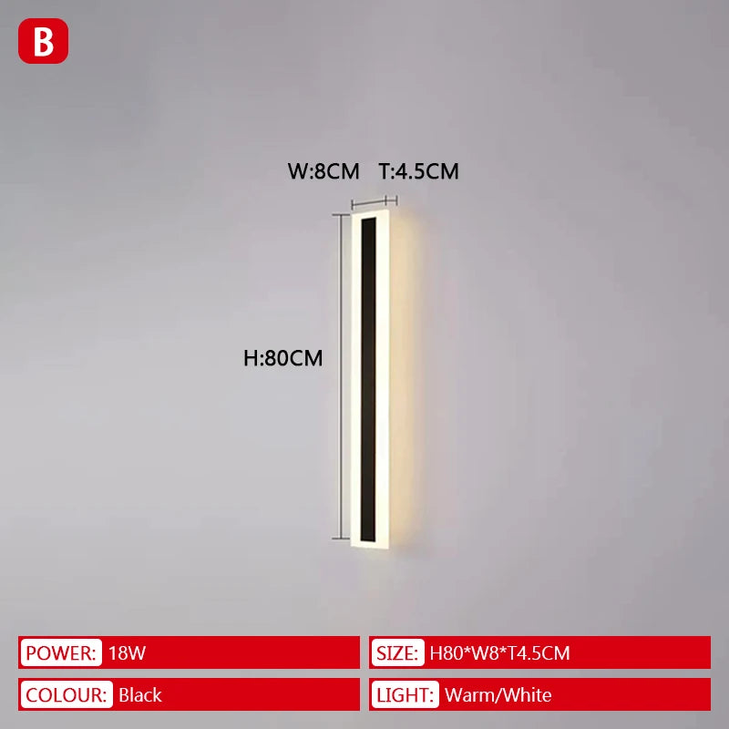 lampe murale extérieure moderne ip65 led ac85265v noir blanc 200082000lm