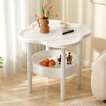table d'appoint moderne petite table basse double couche plastique blanc vert noir minimaliste