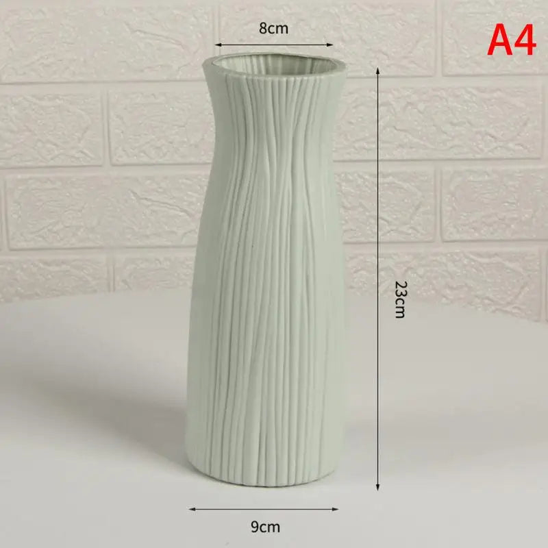 vases résine modernes blanc rose vert orange géométriques ruban jute