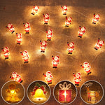 guirlande lumineuse noel personnage pere noel bonhomme neige renne jaune rouge ornement decoration festive