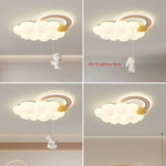 lampe suspendue moderne enfantine nuage arc ciel blanc jaune licorne cordon fixe chambre enfants
