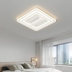 ventilateur lumière blanc moderne bordures lumineuses led 64x48x14cm 100w 7650lm 6vitesses