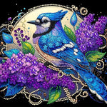tableau diamants oiseaux fleurs multicolore moderne décoration murale adhésif création artisanale 30x30cm