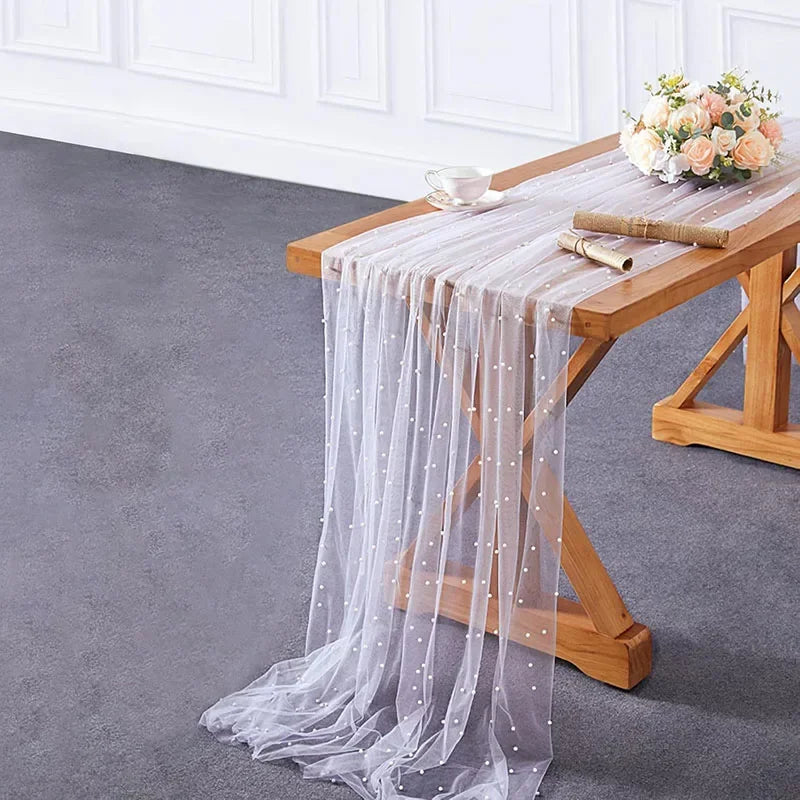 voile table blanc transparente décoration anniversaire mariage révélation sexe valentin mère