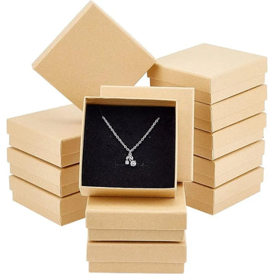Lot de 24 boîtes à bijoux en carton kraft