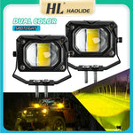 projecteur led spot flood antibrouillard jaune moderne transparent vis câble électrique 6000k 12v 24v
