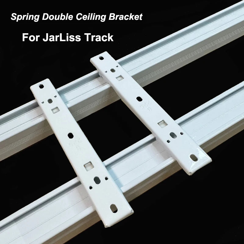 rideau support ressort blanc moderne accessoire inoxydable fixations rails électriques