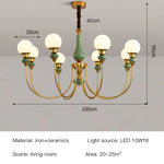 lustre moderne or vert brillant élégant salon chambre