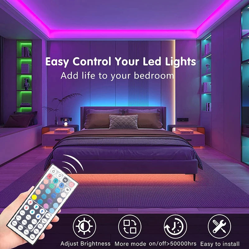 ruban led rgb multicolore 5m 10m 15m 20m moderne télécommande application