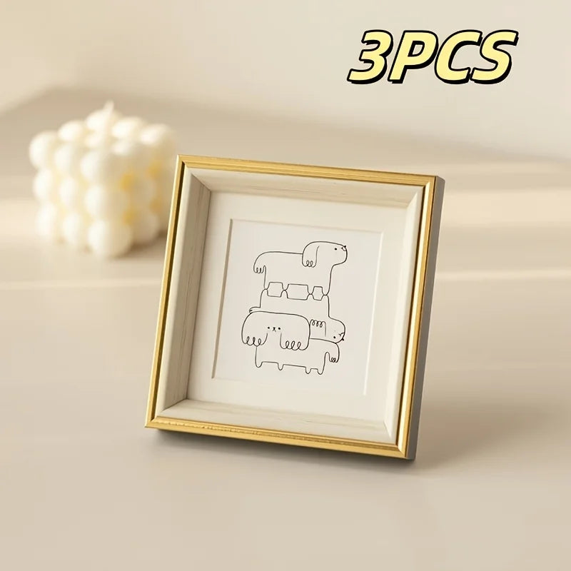 cadres photo minimalistes pouces lots rose doré blanc décoration contemporain