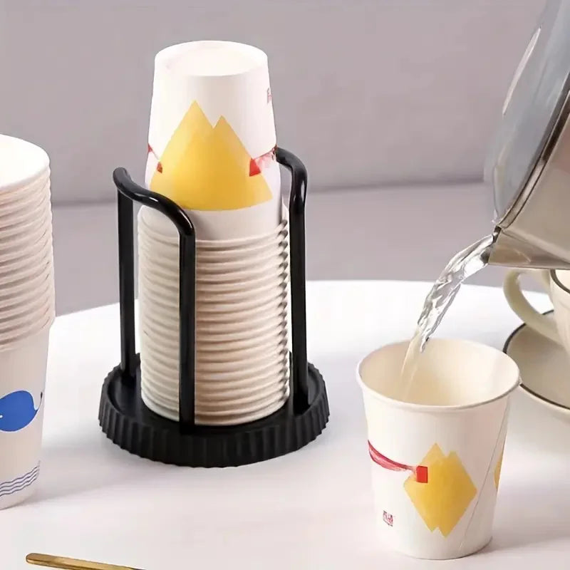 porte gobelets rangement moderne gobelets papier motifs géométriques minimaliste rangée crème noir