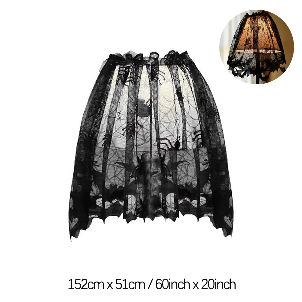 chemin table halloween noir toile araignee araignees etoiles gothique decoration table fête halloween