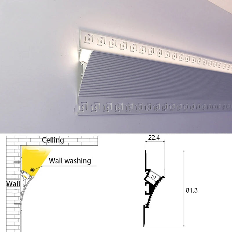 éclairage intérieur led barre lumineuse aluminium blanc moderne clips chambre coucher