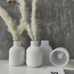 vases silicone blancs rayures verticales modernes décoration bricolage artisanal maison