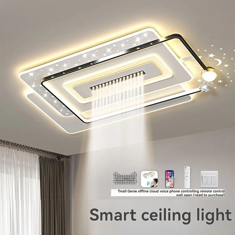 lampe moderne étoiles blanc noir spots télécommande dimmable minimaliste acrylique métal