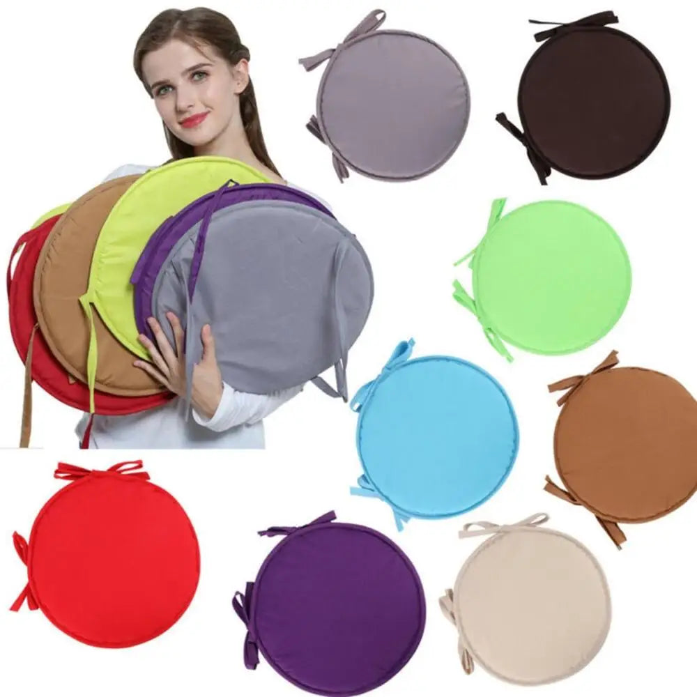 coussin chaise rond moderne ruban fixation lavable siège jardin maison