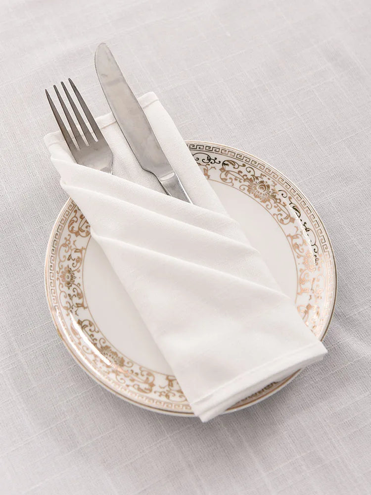 serviettes table lin naturel beige clair classique maison restaurant mariage festive