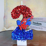bougies décoratives anniversaire spiderman sequins brillants rouge bleu noir decoration gâteau fête thème