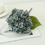 Décoration intérieure hortensia artificielle bouquet soie moderne 33cm vert gris blanc
