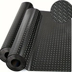 tapis sol noir diamanté moderne résistant corrosion garage salle sport 100x180cm
