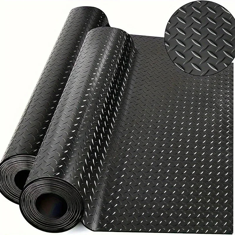 tapis sol noir diamanté moderne résistant corrosion garage salle sport 100x180cm