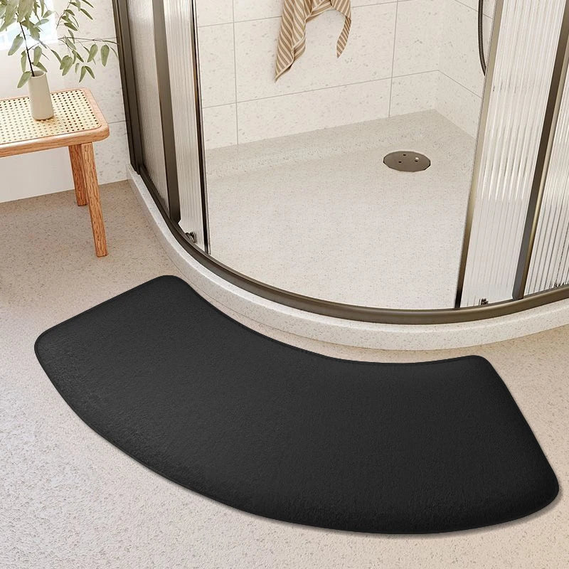 tapis bain antidérapant moderne motif floral noir blanc coton texturé salle bain entrée douche