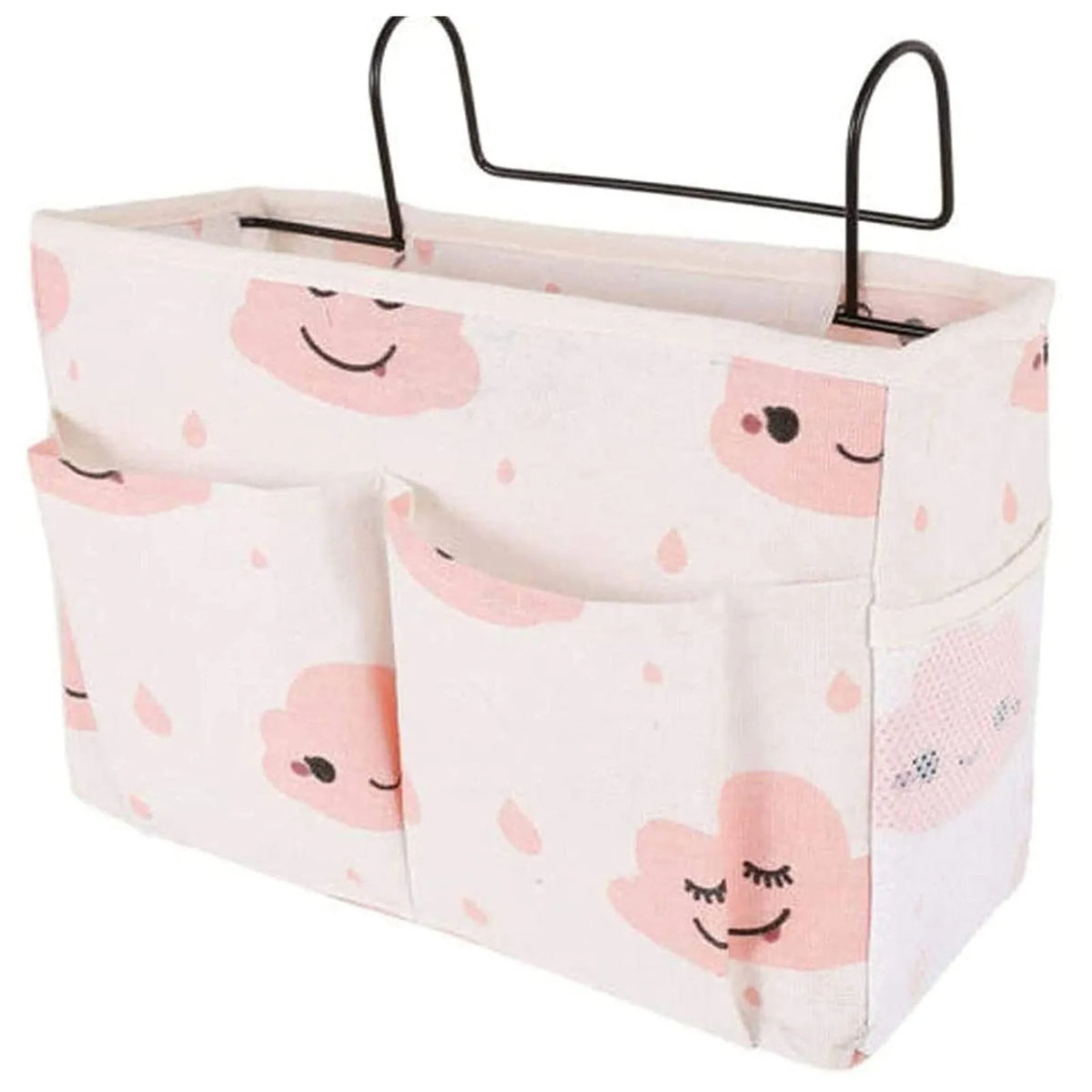 Sac rangement multi usages blanc rose bleu nuages souriants pliable moderne