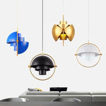 suspension lumineuse or noir blanc géométrique contemporain câble suspendu minimaliste métal flux lumineux