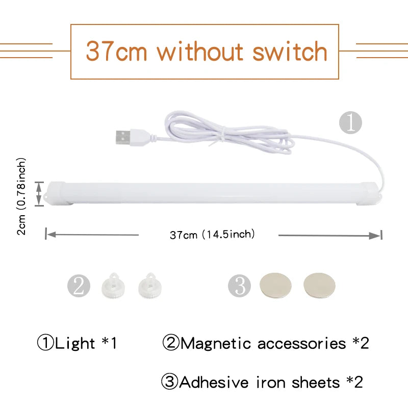 lampe led aimantée usb moderne blanc mat 32cm 5v warm white light