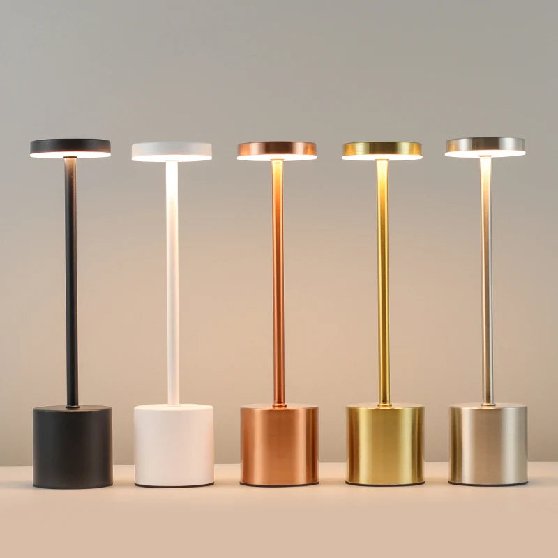 lampe table led rechargeable couleurs multiples moderne noir blanc doré chambre tactile adjustable
