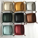 plateau rangement pliable simili cuir bleu marine moderne minimaliste vert marron rouge beige orange