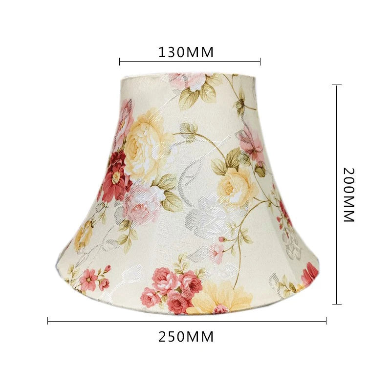 abat jour tissu floral broderie franges beige luxe décoration lampe table murale moderne