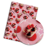 serviettes tissu imprimé hello kitty rose vert blanc résistant abrasion plain weave coton enfantin