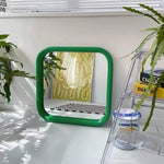 miroir mural moderne argenté vert rouge simple fixé mur contemporain