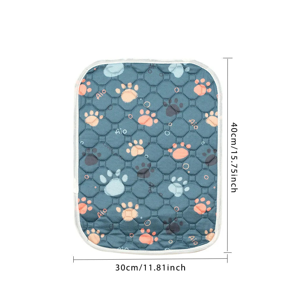 tapis absorbant imperméable chien chat motif pattes coeur lavable antidérapant intérieur moderne bleu