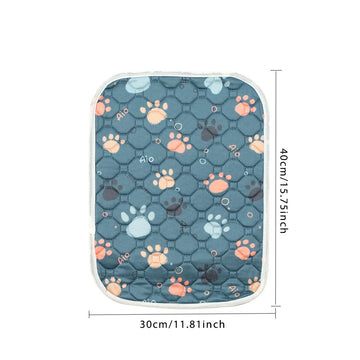 tapis absorbant imperméable chien chat motif pattes coeur lavable antidérapant intérieur moderne bleu