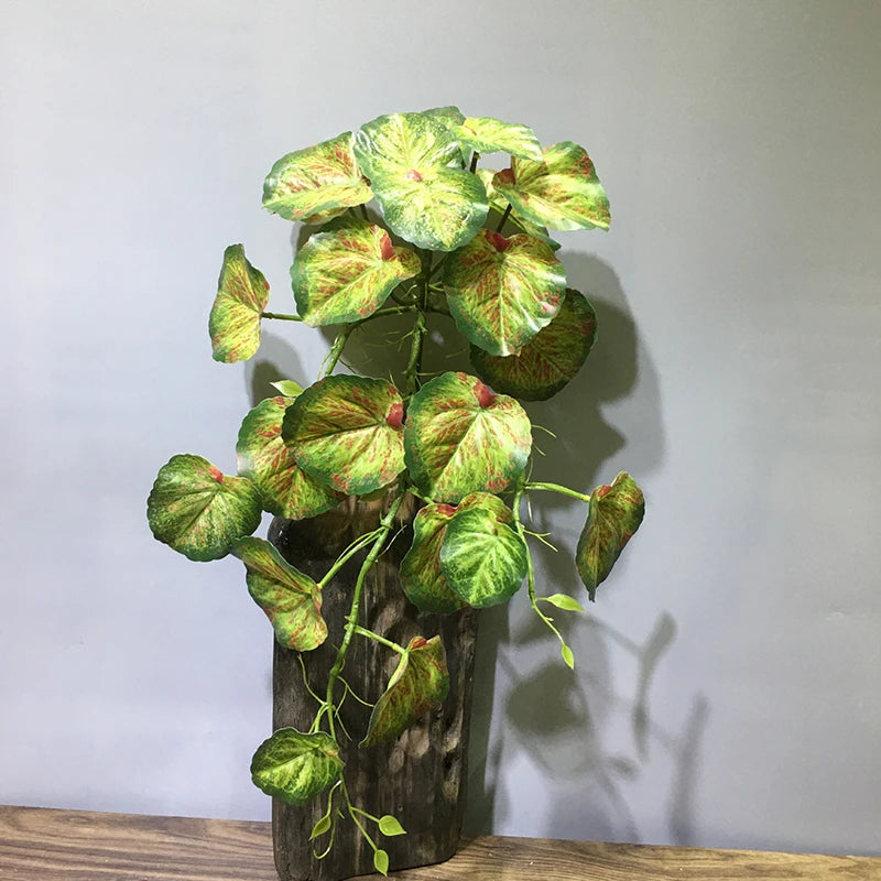 plantes artificielles feuilles ovales vert clair vert foncé naturel accrochées extérieur decoration 90cm 23feuilles