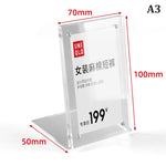 support présentation moderne transparent cartes étiquettes prix 100x150mm 120x80mm